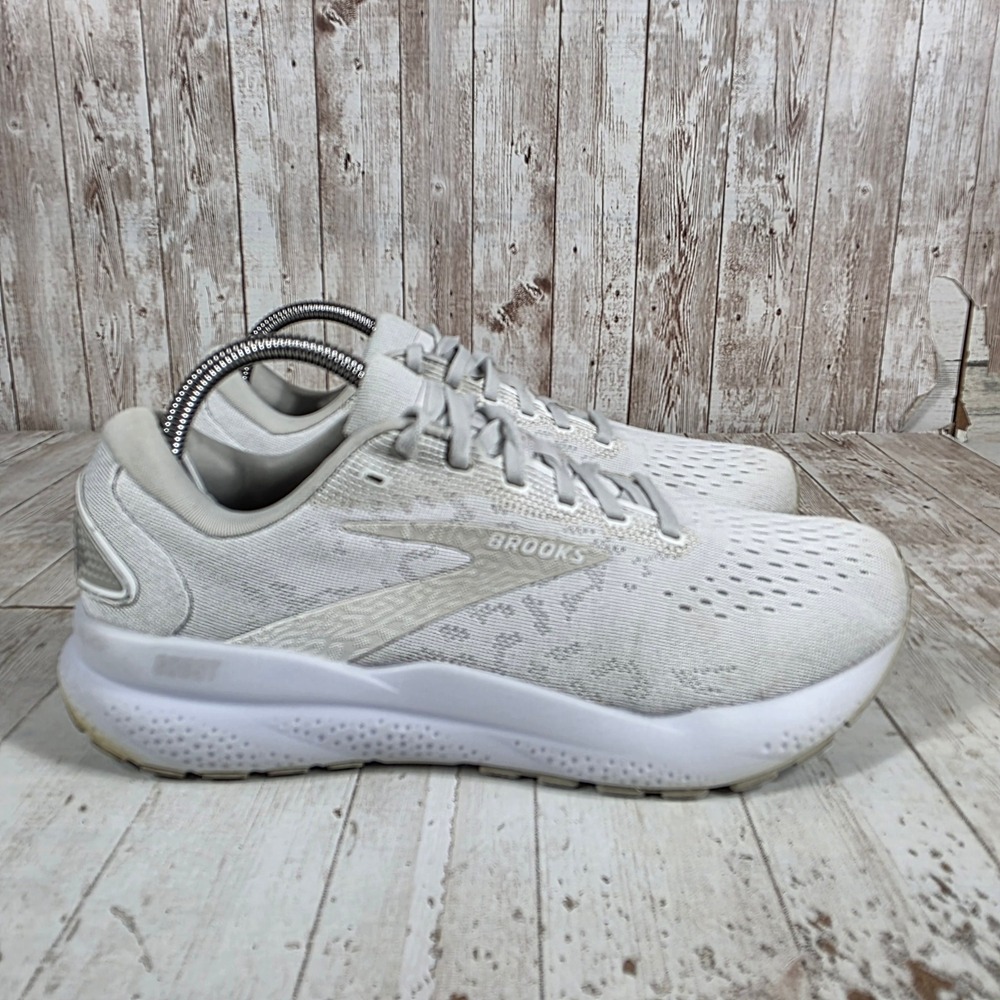 Brooks Ghost 16 Womens Running Shoes Oyster Alloy White 1204071B151 Size 9.5